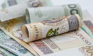 Zrolowane polskie banknoty, w tym 20 zł z wizerunkiem Zygmunta I Starego. Marzenia o dostatniej emeryturze prezydenckiej.
