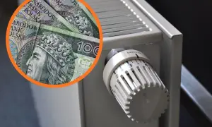 Polskie banknoty i termostat grzejnikowy. Bon energetyczny dla kogo? Dla każdego, kto ogrzewa dom.